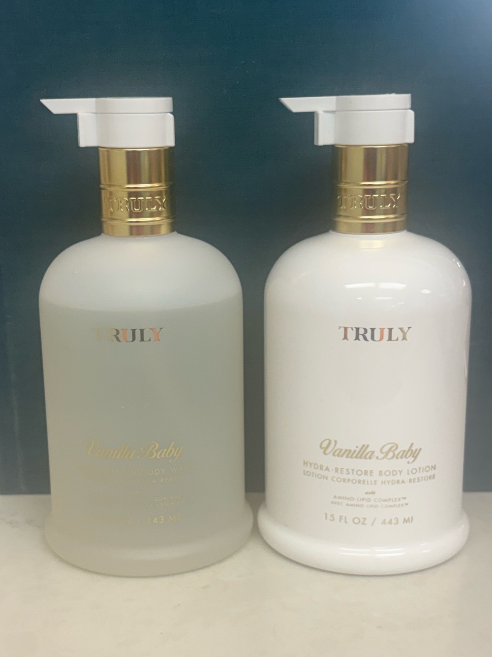 TRULY Vanilla Baby Hydra-Restore Body Lotion and body wash duo - MSRP $33